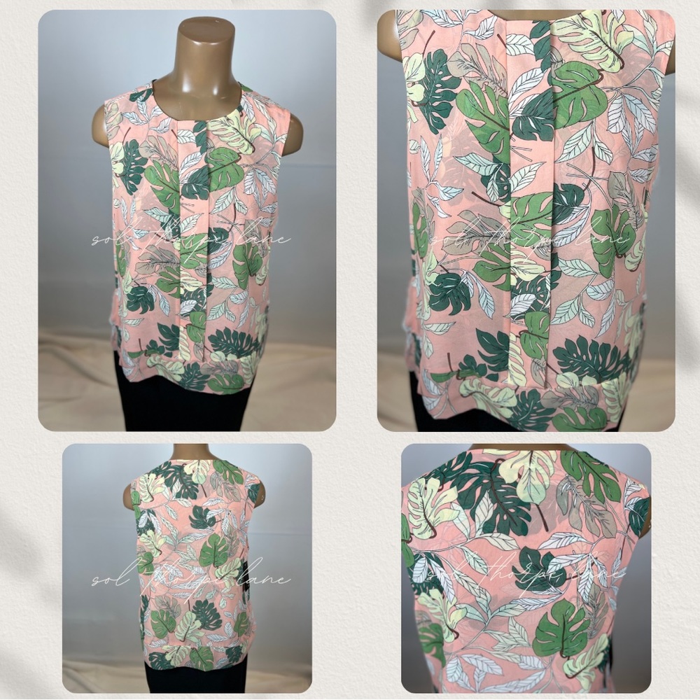 New Cabi Blouse - Pink & Green